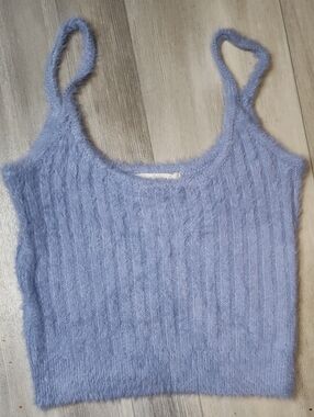 Aeropostale Light Blue Fuzzy Ribbed Camisole